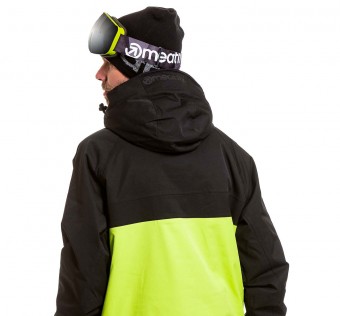 Pánská SNB & SKI bunda Meatfly Slinger Premium, Black/Lime