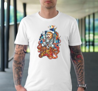 Tričko Kapybara wear – Happy Cosmonaut (white)