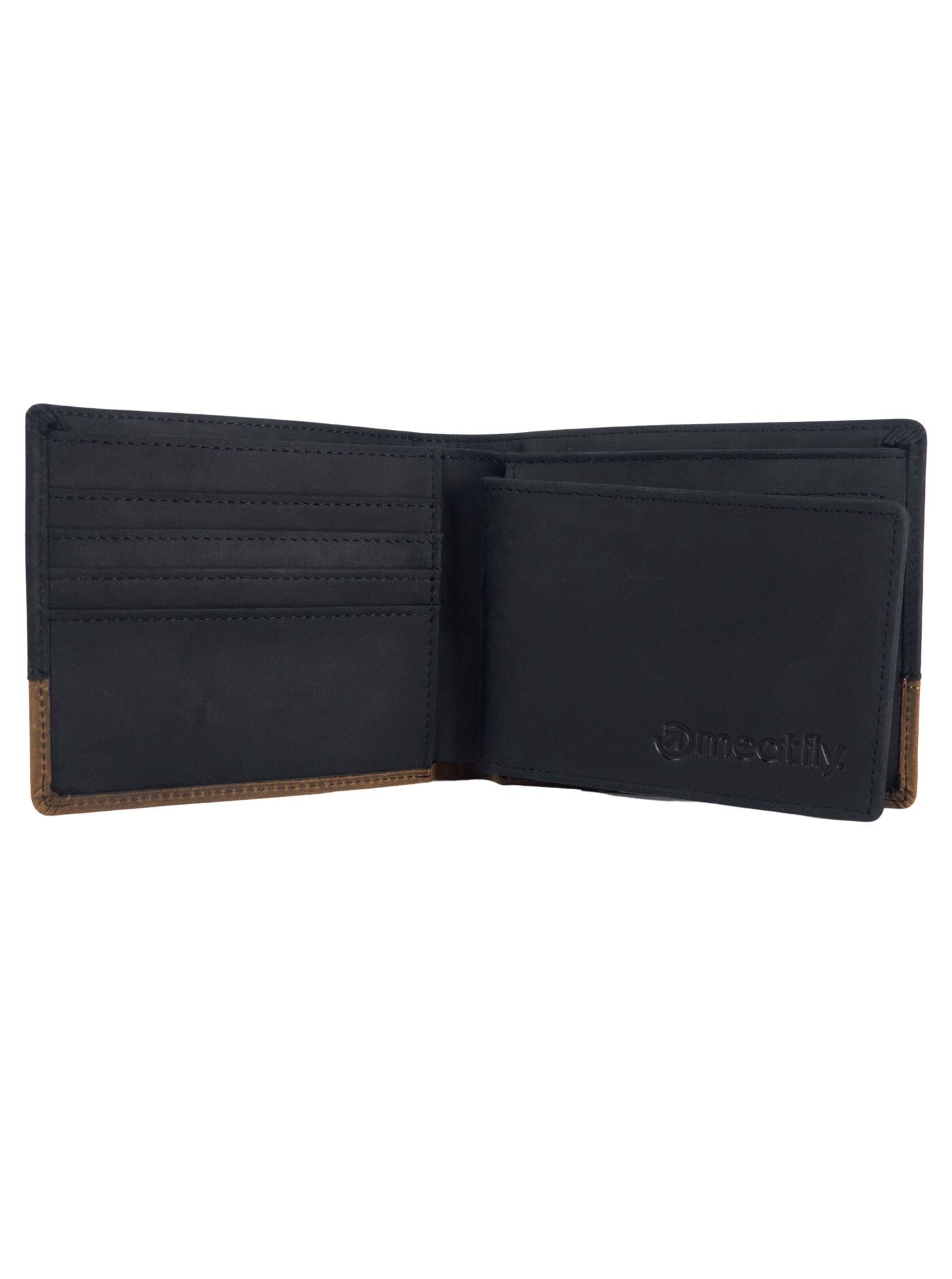 Kožená peněženka Meatfly Eddie Premium, Black/Oak - Obrázek 2