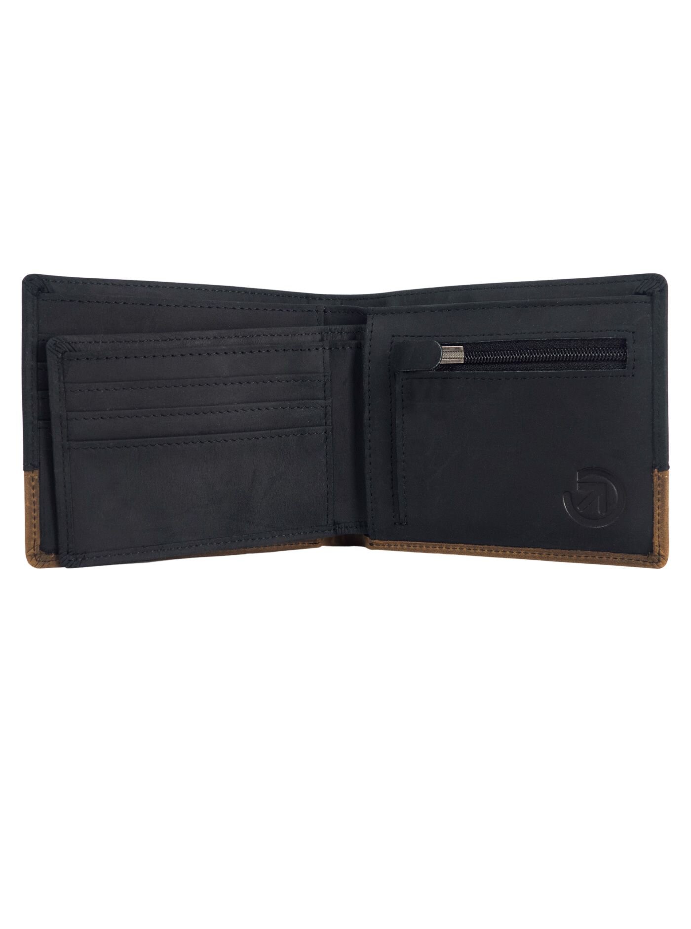 Kožená peněženka Meatfly Eddie Premium, Black/Oak - Obrázek 3