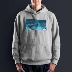 Pánská mikina ZLE skateboards – Abstract (grey melange/blue)