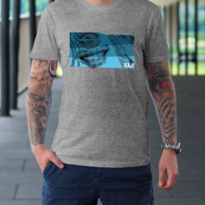 Pánské tričko ZLE skateboards – Abstract (grey melange/blue)