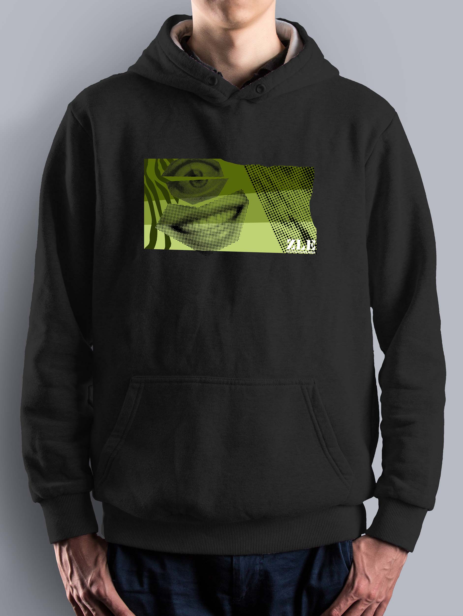 Pánská mikina ZLE skateboards – Abstract (Black/khaki)