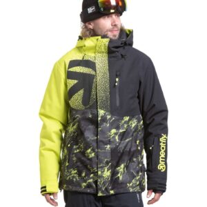 Pánská SNB & SKI bunda Meatfly Shader, Acid Lime Mossy