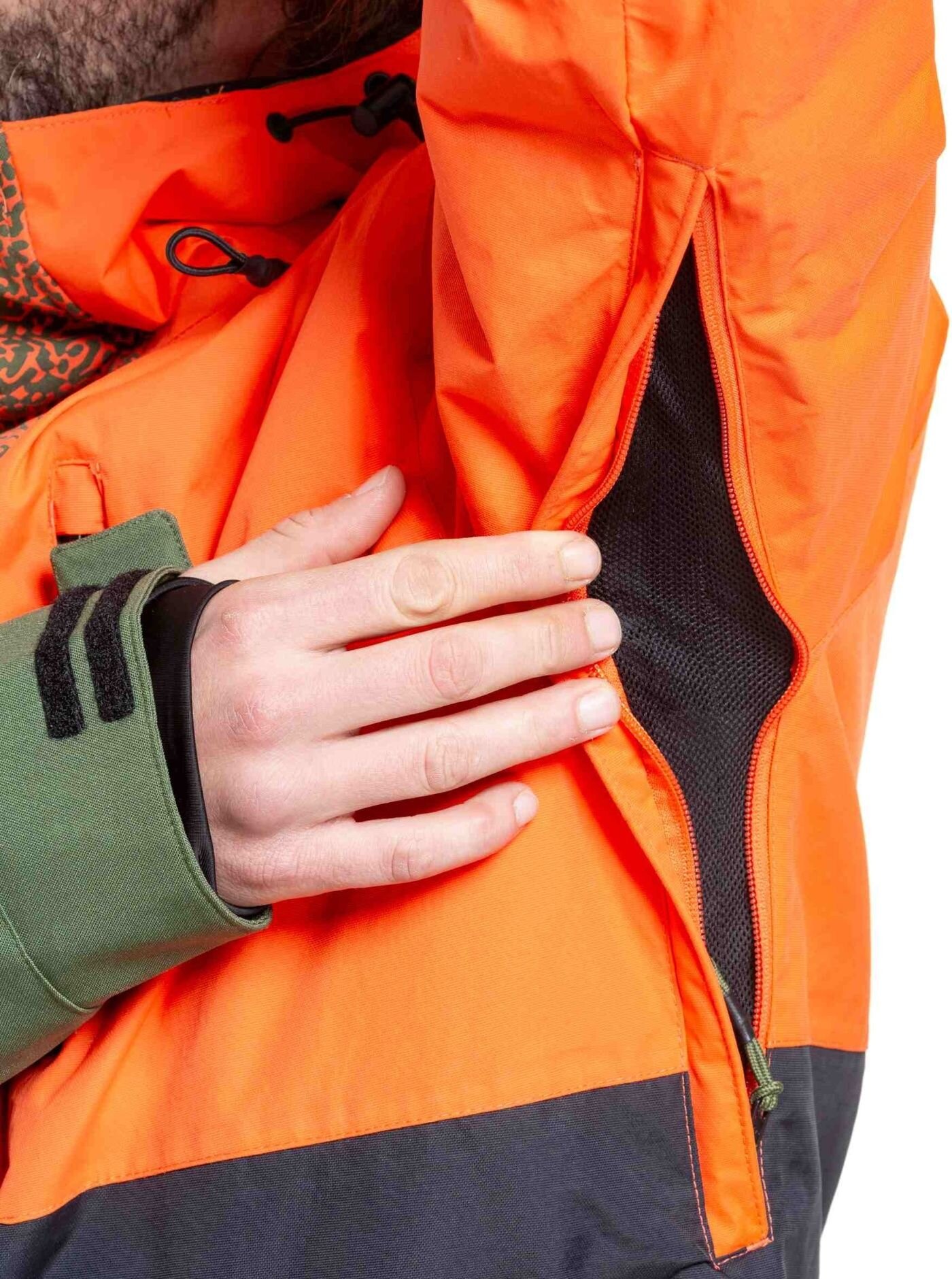 Pánská SNB & SKI bunda Meatfly Shader, Orange / Bronze Green - Obrázek 4