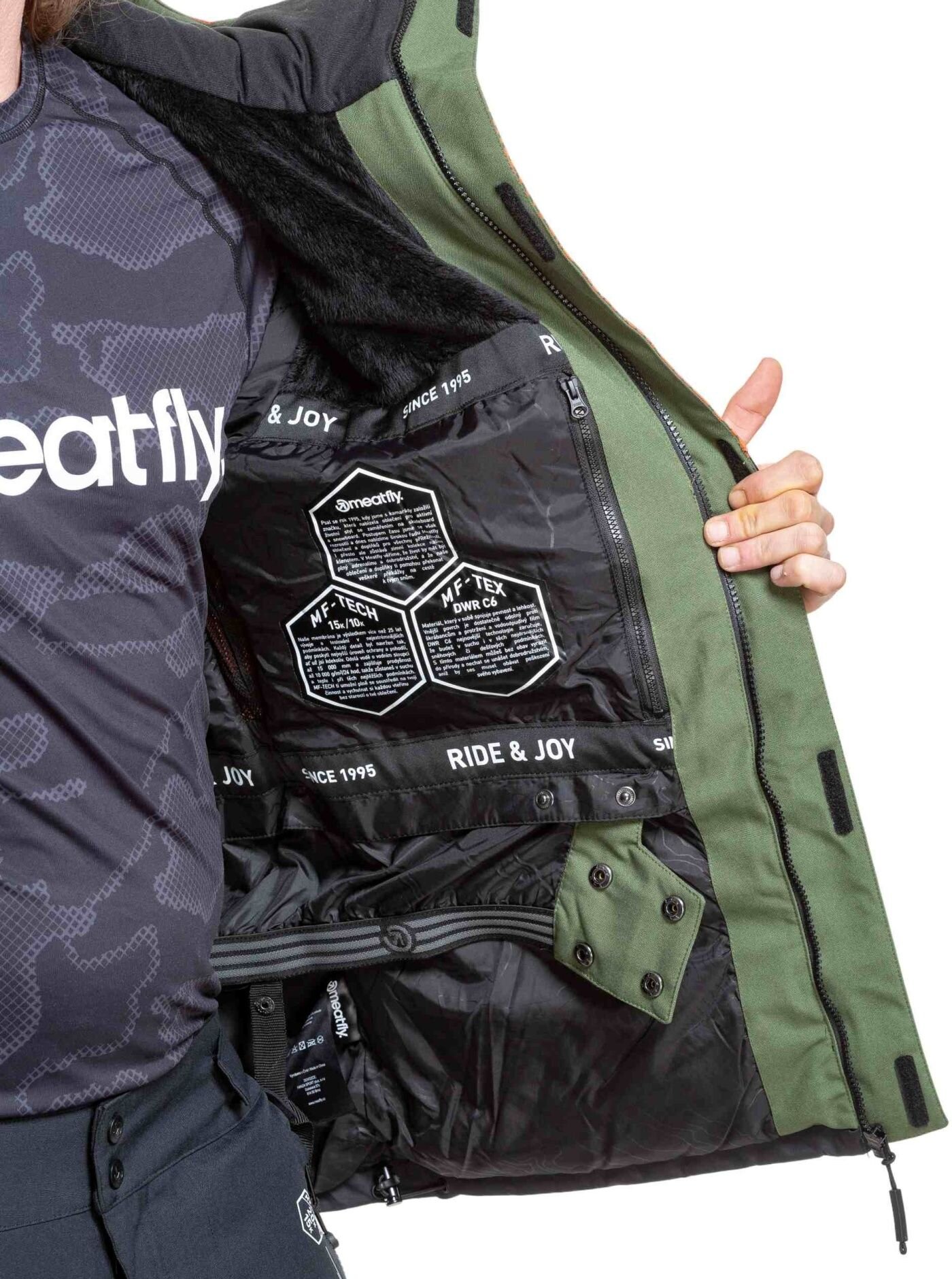 Pánská SNB & SKI bunda Meatfly Shader, Orange / Bronze Green - Obrázek 6