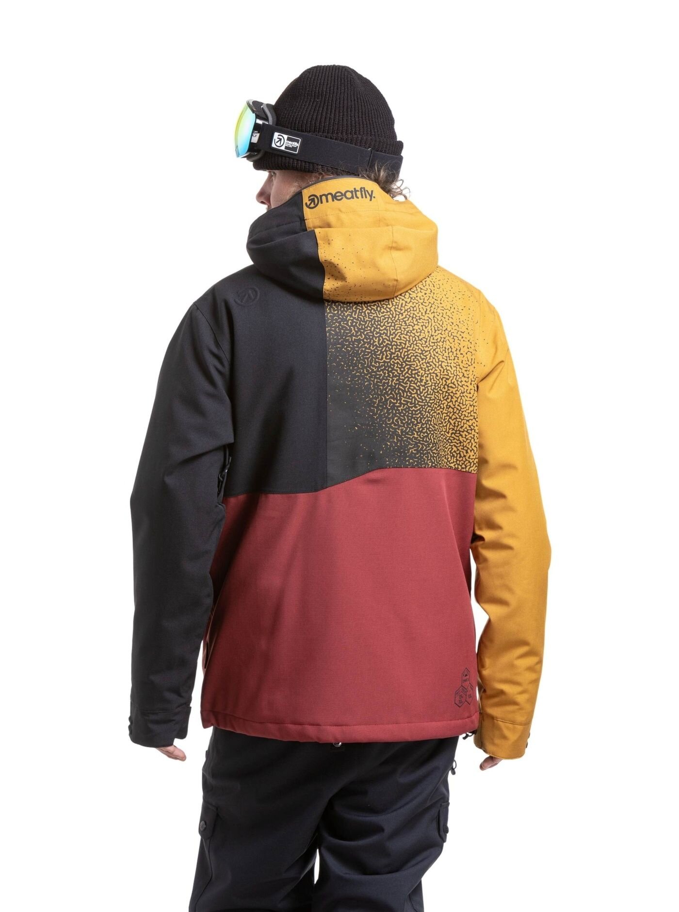 Pánská SNB & SKI bunda Meatfly Shader, Wood / Merlot - Obrázek 2