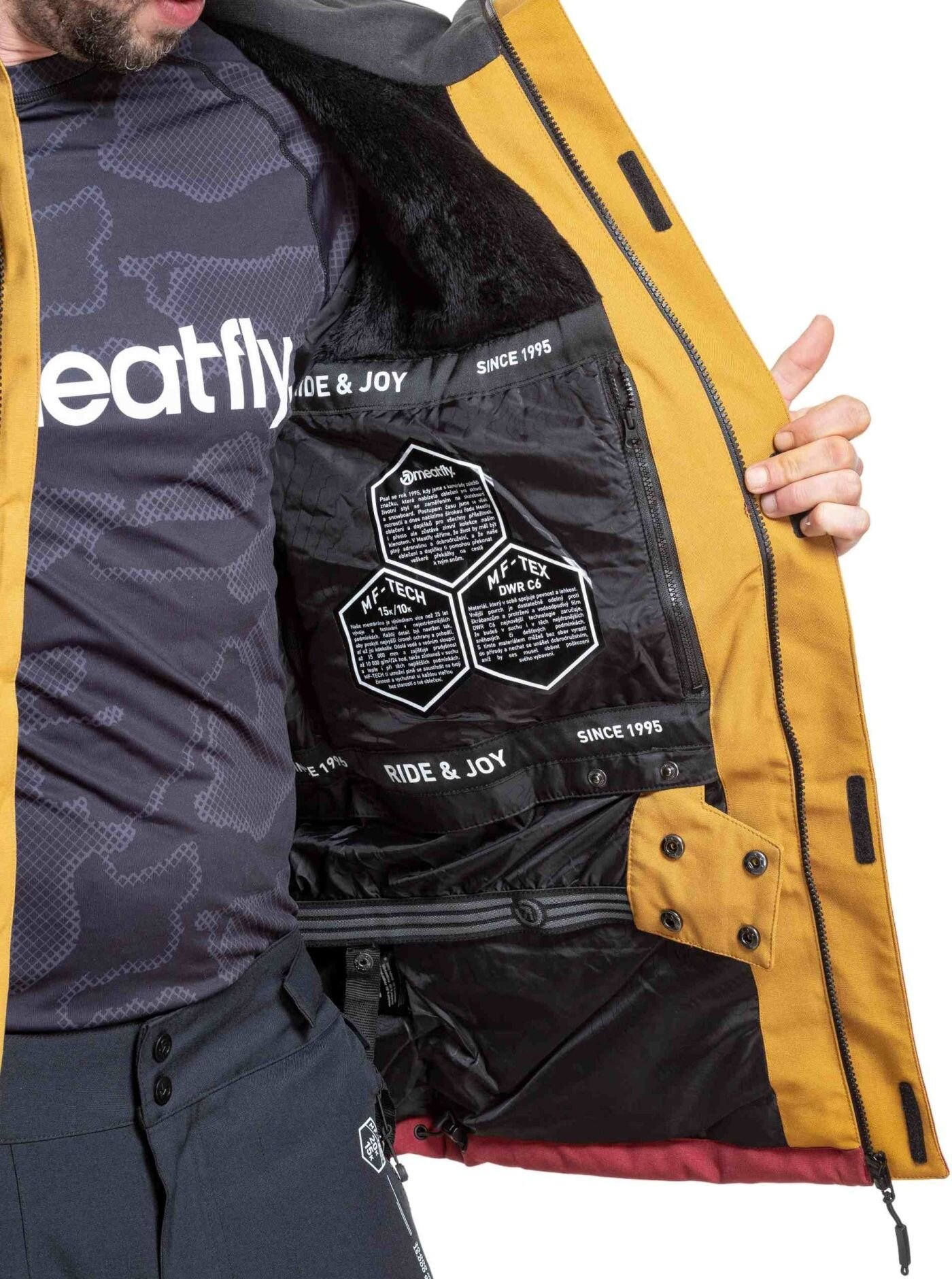 Pánská SNB & SKI bunda Meatfly Shader, Wood / Merlot - Obrázek 6