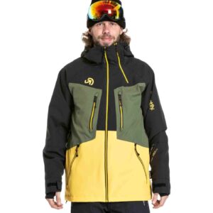 Pánská SNB & SKI bunda Meatfly Cronos, Black / Solar Power