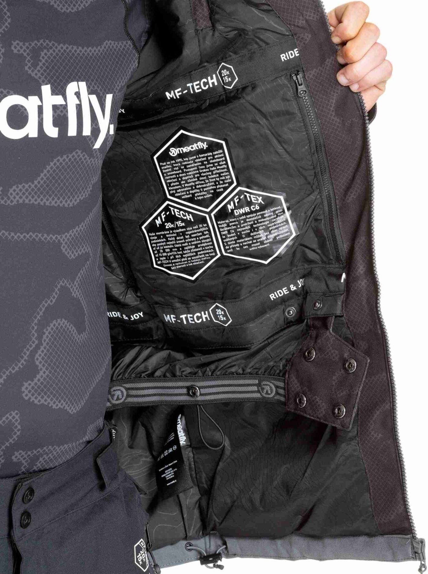 Pánská SNB & SKI bunda Meatfly Cronos, Morph Black - Obrázek 8