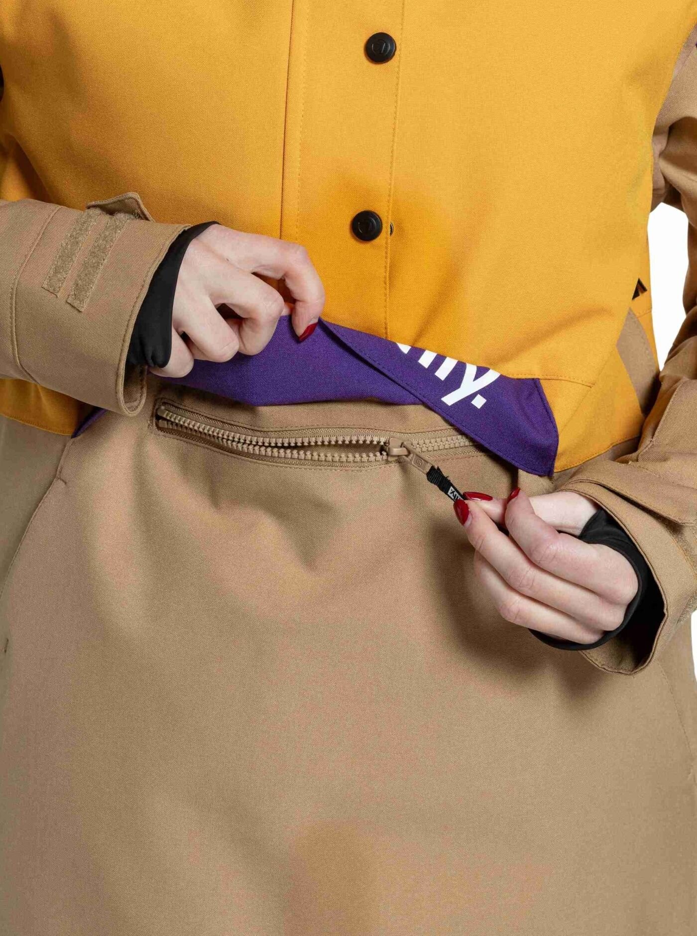 Dámská SNB & SKI bunda Meatfly Aiko, Sunflower / Tan - Obrázek 7