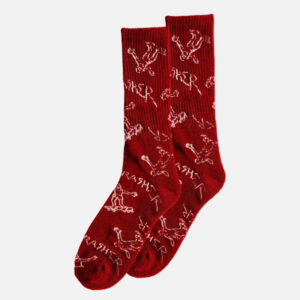 THRASHER GONZ LOGO CREW SOCKS RED