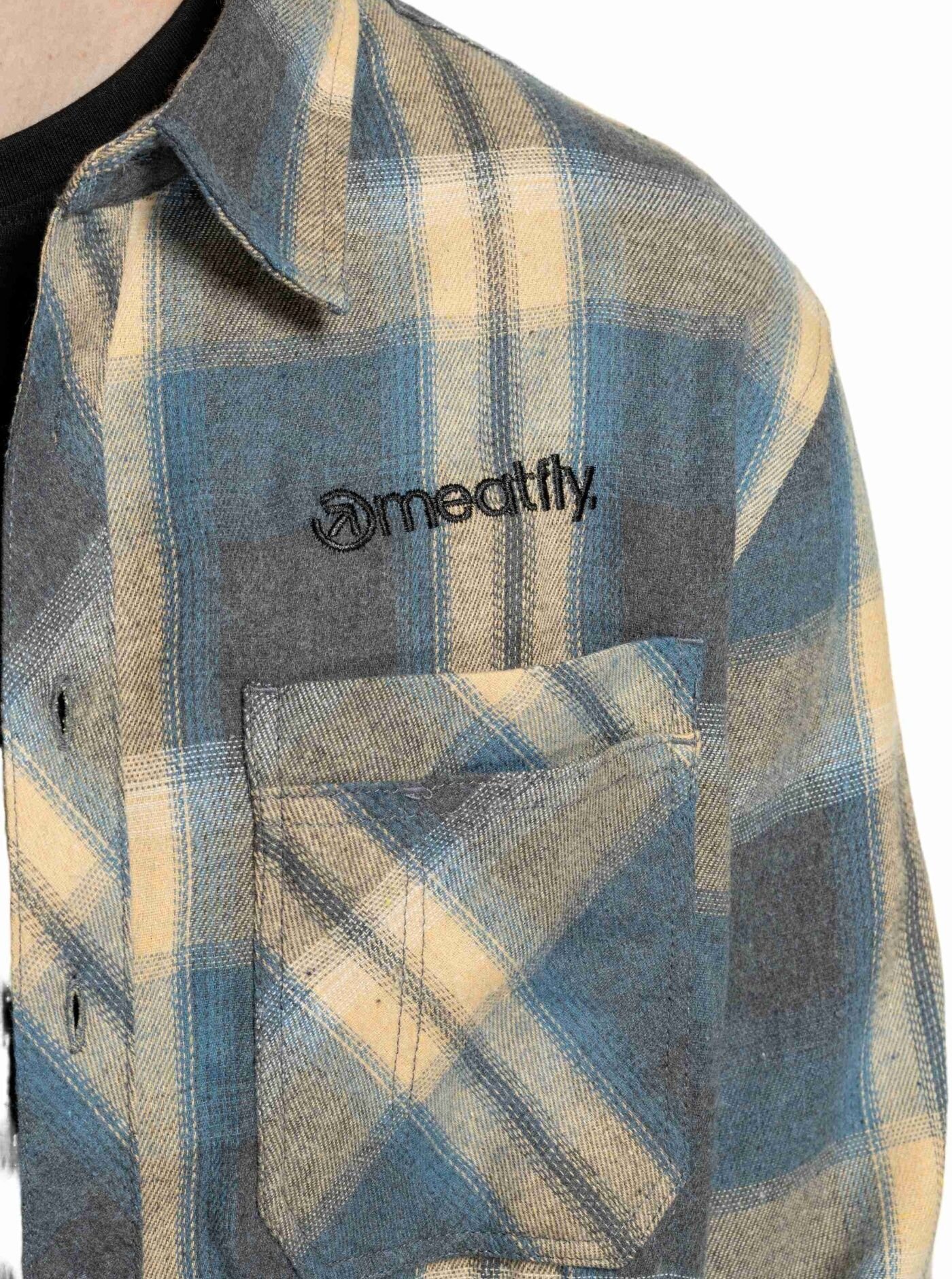 Pánská košile Meatfly Kurt, Cream / Blue - Obrázek 5