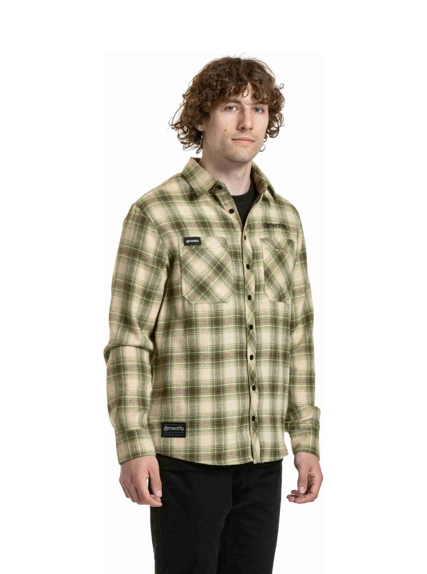 Pánská košile Meatfly Kurt, Green / Beige - Obrázek 3