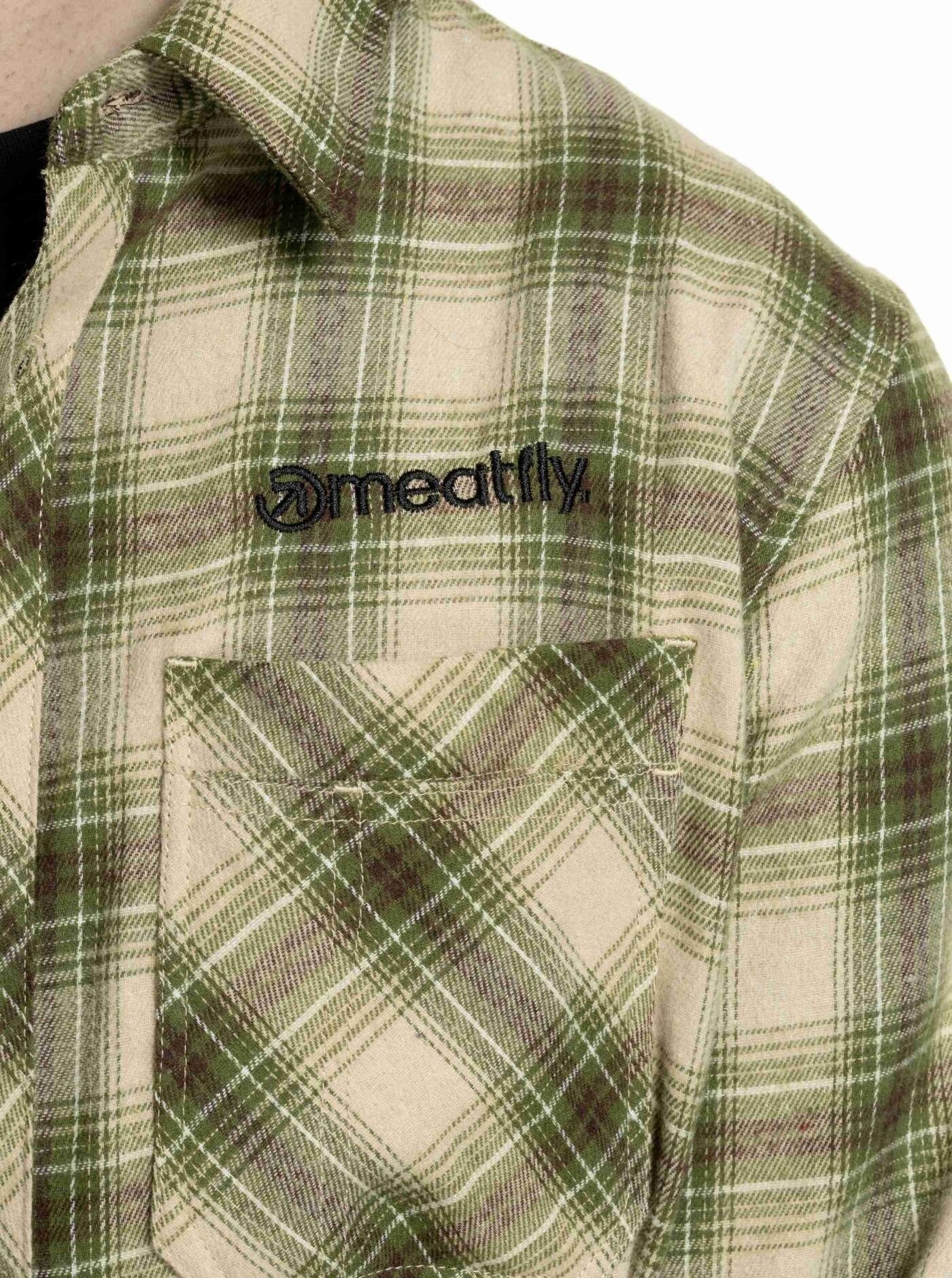 Pánská košile Meatfly Kurt, Green / Beige - Obrázek 5