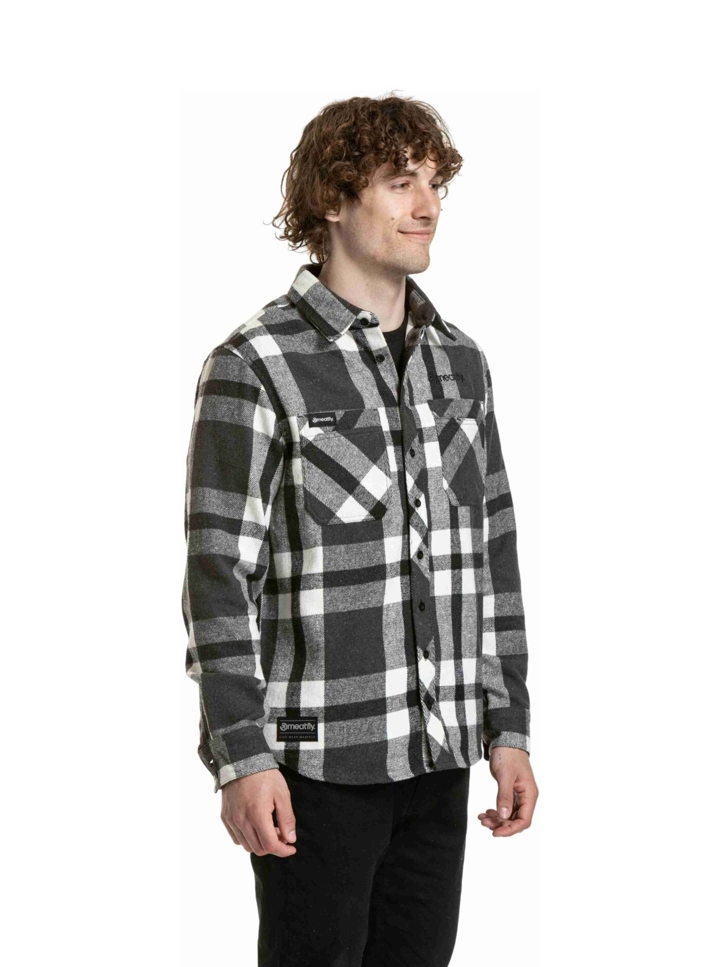 Pánská košile Meatfly Woody Premium, Black - Obrázek 3