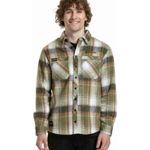Pánská košile Meatfly Woody Premium, Green / Brown