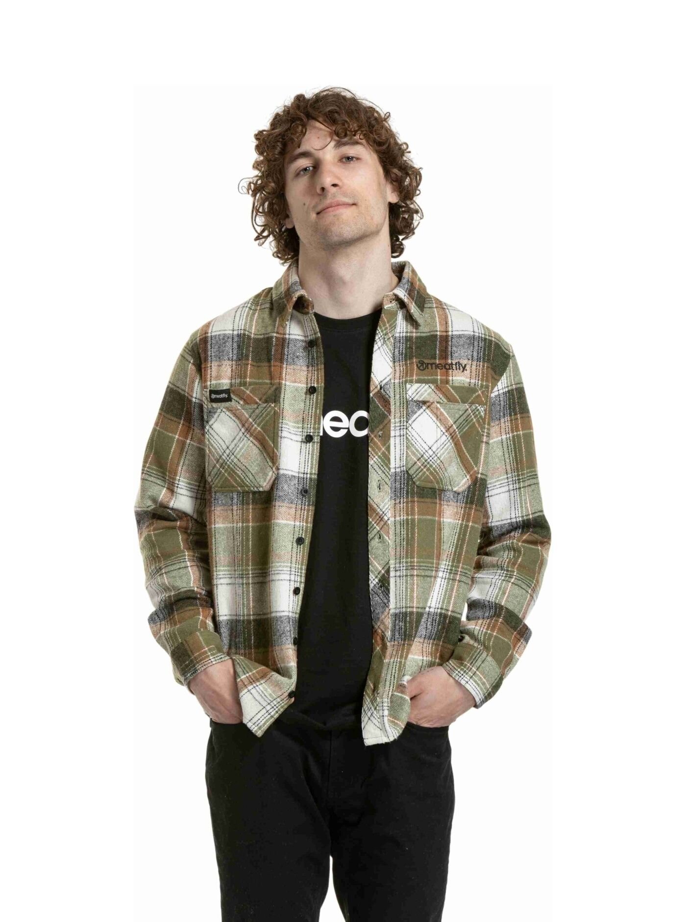 Pánská košile Meatfly Woody Premium, Green / Brown - Obrázek 4