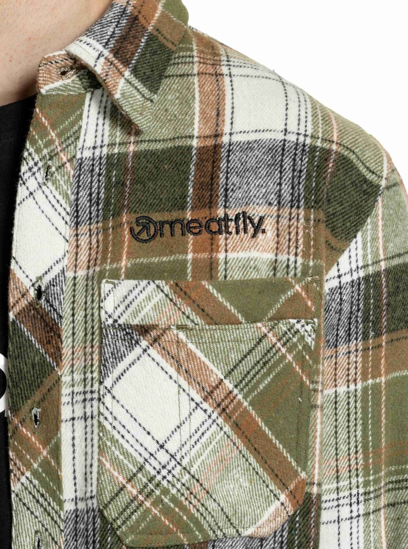 Pánská košile Meatfly Woody Premium, Green / Brown - Obrázek 5