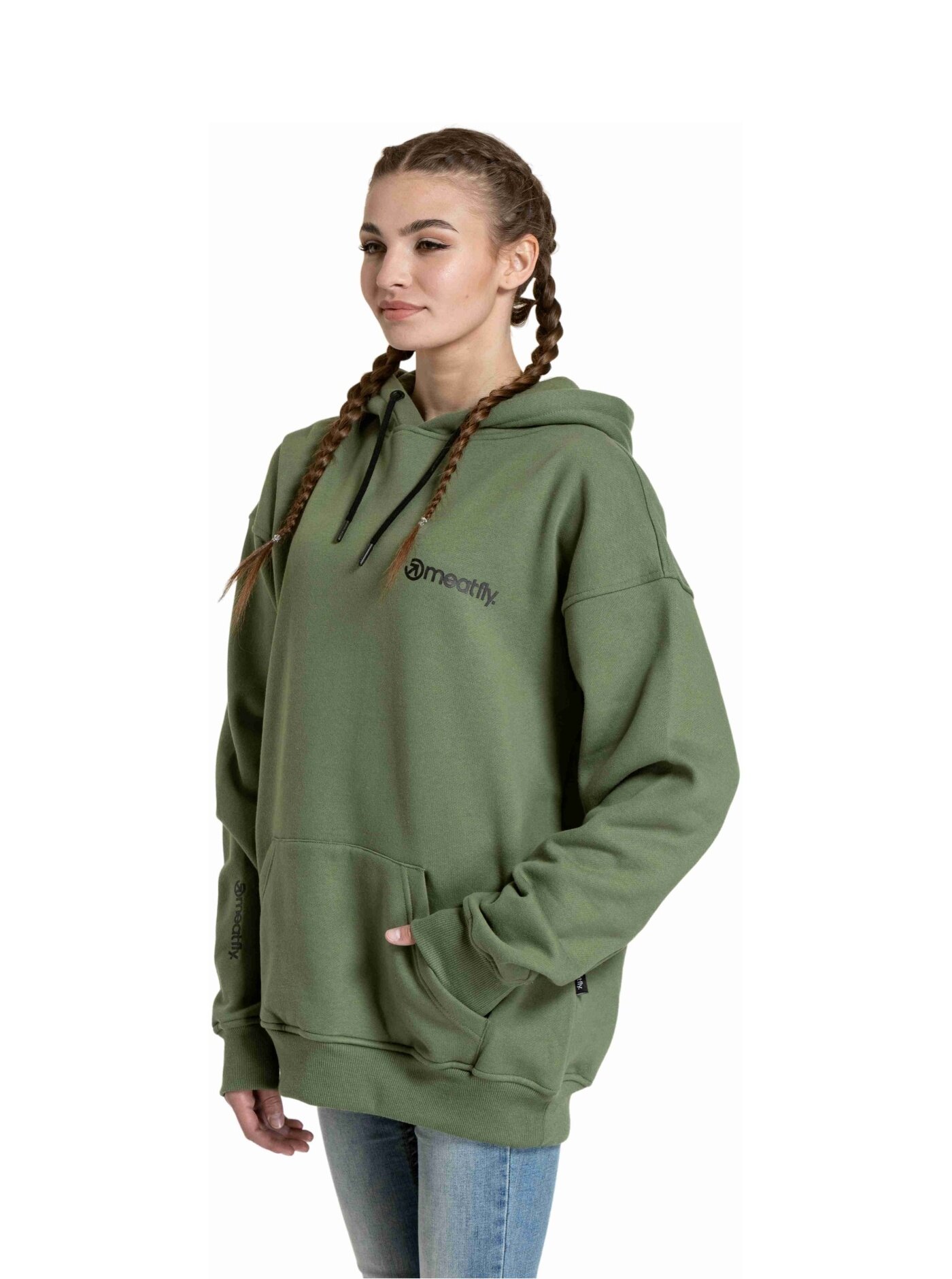 Unisex mikina Meatfly Fry, Olive - Obrázek 5
