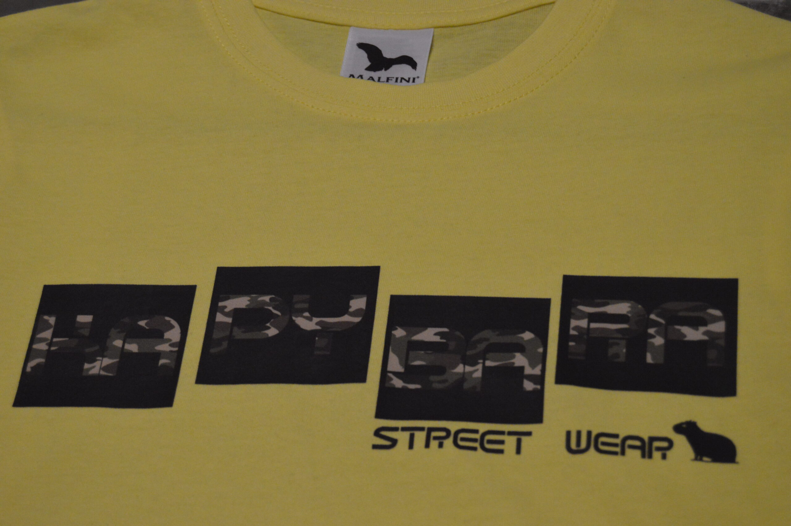 Dětské tričko Kapybara wear – Cube (yellow/woodland) - Obrázek 4